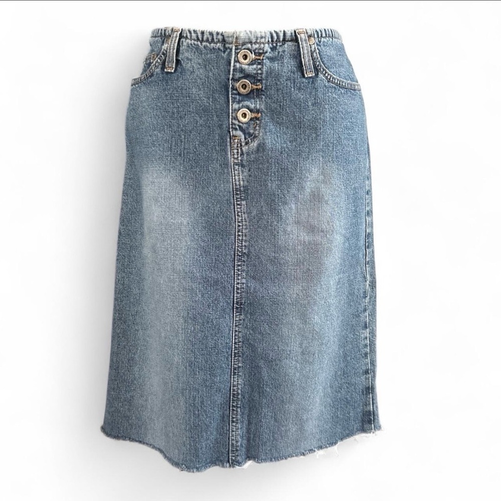 Blue Denim Skirt with Button Detail 5/6